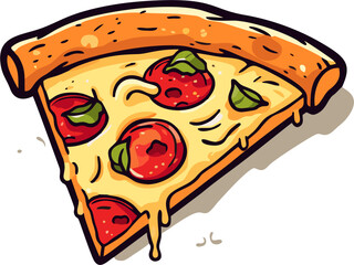 pizza with salami and tomato