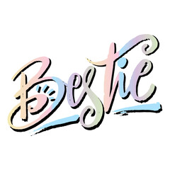 Obraz premium Bestie text effect hand lettering typography