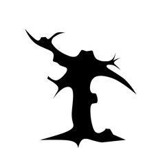 tree vector without leaves on white background.tree silhouette