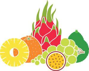 Fruit logo. Isolated fruit on white background