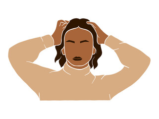 Abstract beautiful woman portrait illustration. Vector illustration.