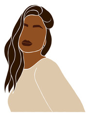 Abstract beautiful woman portrait illustration. Vector illustration.