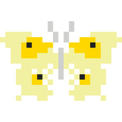 butterfly cartoon icon in pixel style