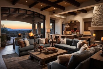 A high end residence with Spanish inspired southwestern style architecture