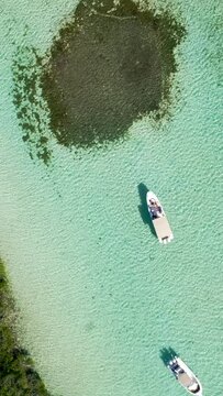 Aerial view above of mangroves at Los Juanes in Morrocoy National Park, Venezuela