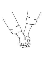 Obraz premium Continuous line drawing of hands couple trendy minimalist illustration. Vector illustration.
