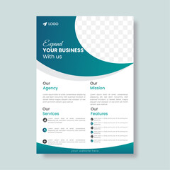 Modern corporate flyer design A4 vector template for print.