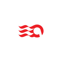 letter q motion curves object logo vector