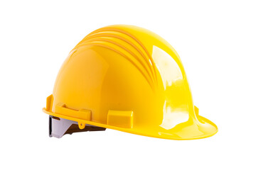 Fototapeta premium Yellow construction helmet isolated on white background with clipping path, engineer safety concept.