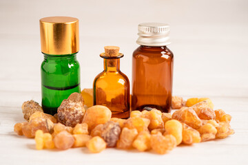 Frankincense or olibanum aromatic resin and soap for used in incense and perfumes.