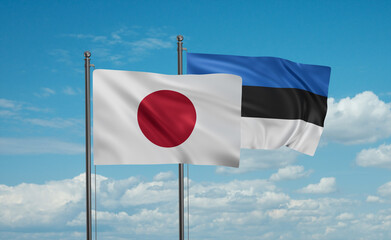 Estonia and Japan flag