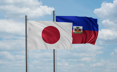 Haiti and Japan flag