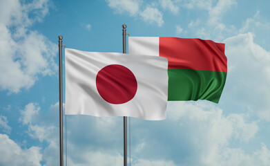 Madagascar and Japan flag