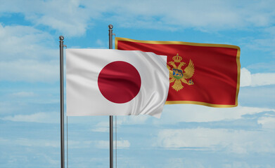 Montenegro and Japan flag