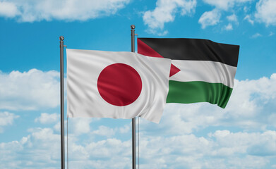 Palestine and Japan flag