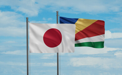 Seychelles and Japan flag