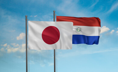 Paraguay and Japan flag