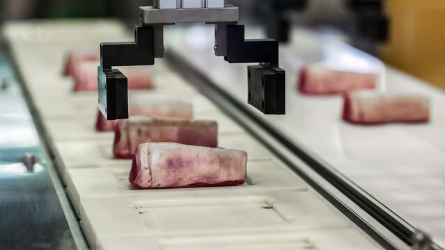 Automated conveyor belt.Modern technology and automation. 