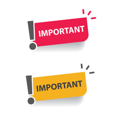 Announce message banner in yellow and red: important information.