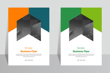 Simple business company A4 flyer template