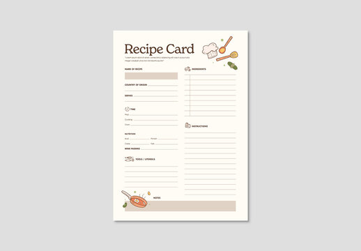 Recipe Card Layout