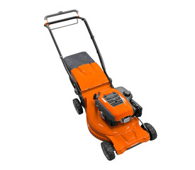 Naklejka premium Lawn mower isolated on a white background. Hand lawn mower isolated. Lawn mower