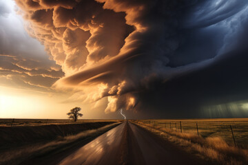 Nature's thunderous revolution - a stunning portrayal of a mighty thunderstorm in motion