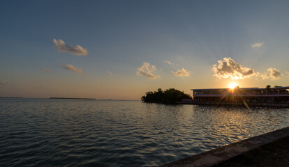 Sunsets on the Florida bay in the Everglades National Park 