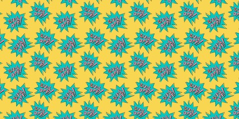 pop art comic retro luck off pattern Ideal for wallpaper, background, interior paintings, posters, covers or banners