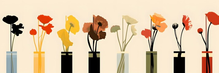 Flowers illustration background wallpaper design, colorful plant art, floral