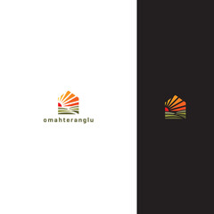 home and sun logo design concept