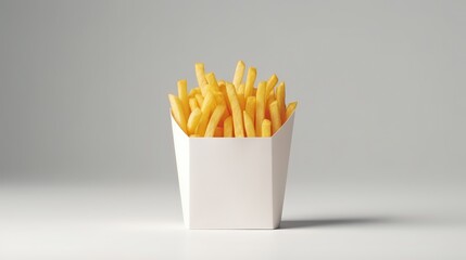 Fast food french fries isolated on white background with text space can use for advertising, ads, branding