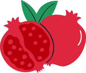 Pomegranate Flat Style Illustration