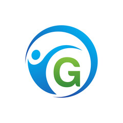 'G' Letter healthcare medical logo design 