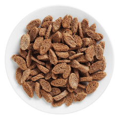 Rye bread crackers on a plate