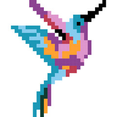 bird cartoon icon in pixel style