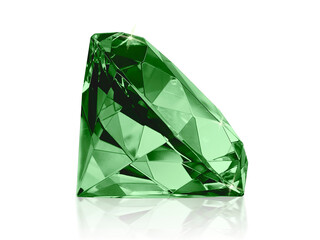 Dazzling diamond Green, transparent background