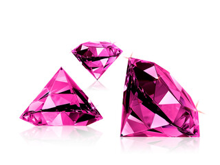 Dazzling diamond pink gemstones. transparent background