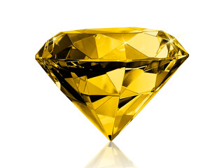 Dazzling diamond Yellow. transparent background