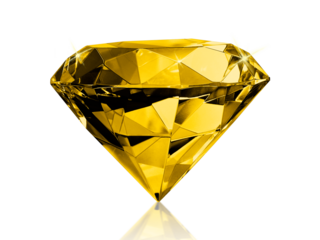 Dazzling diamond Yellow. transparent background