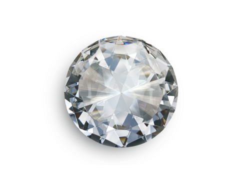 Dazzling diamond, transparent background