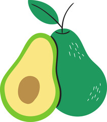 Avocado Flat Style Illustration