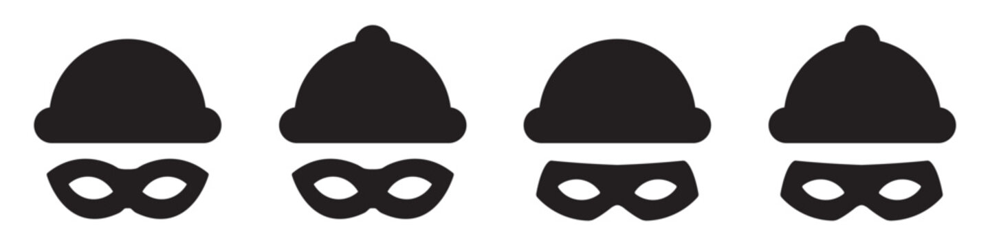 Robber mask icon. Incognito icon. Thief mask icon, vector illustration