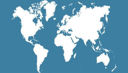 World map. Silhouette map. Color modern vector map.	
