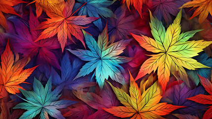 Colorful autumn leaves background