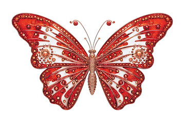 Fototapeta na wymiar Colorful butterfly drawing isolated on withe. Generative AI.