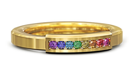 Golden diamond ring transparent background