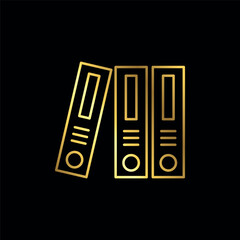 Gold Color Binder Trendy Icon Vector Logo Template