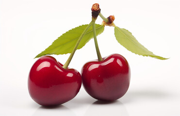 cherries on a white background