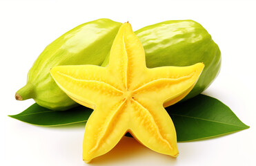 Fototapeta premium carambola isolated on white background